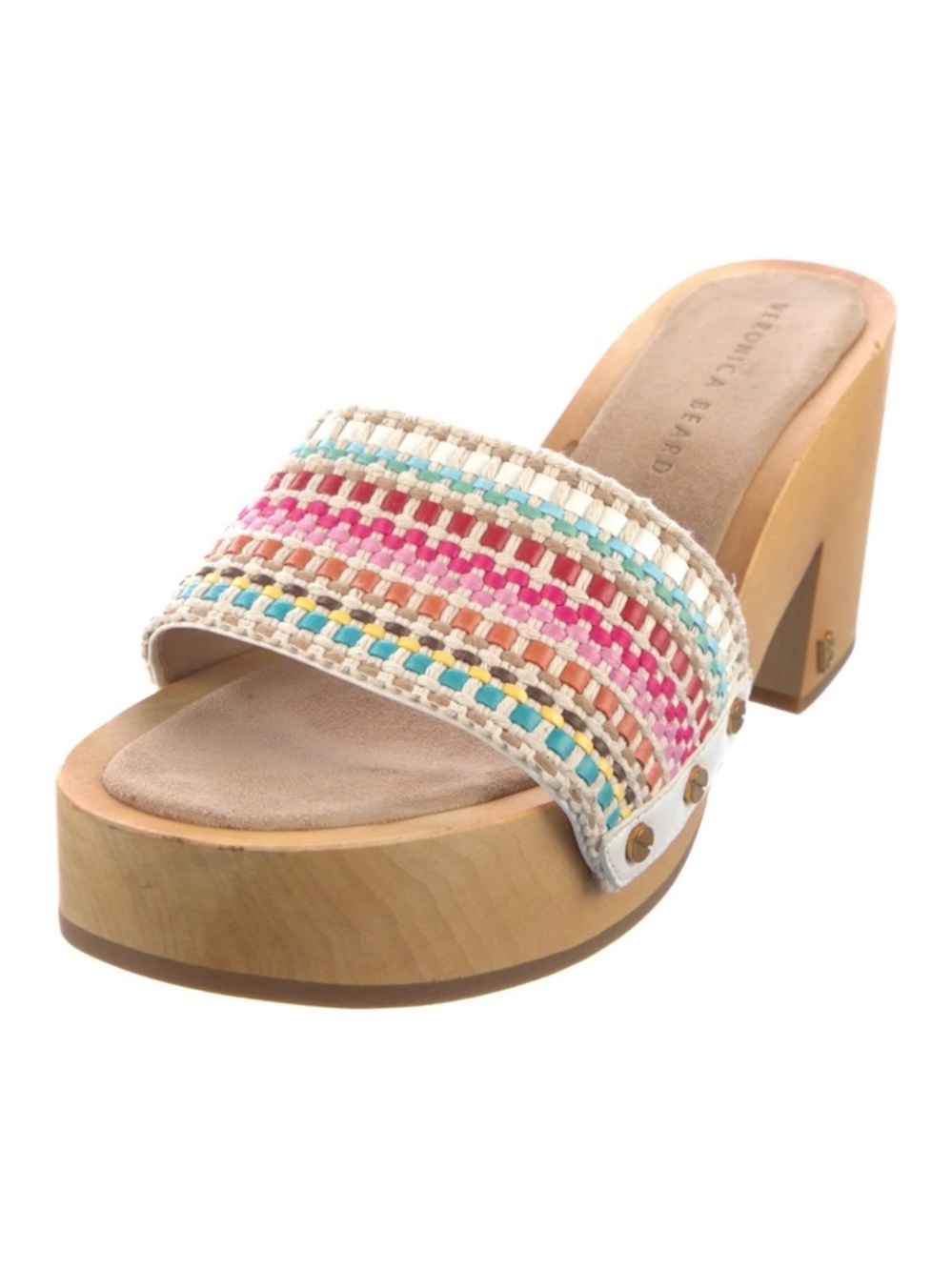 Veronica Beard Multicolor Woven Slide Sandals, 7M